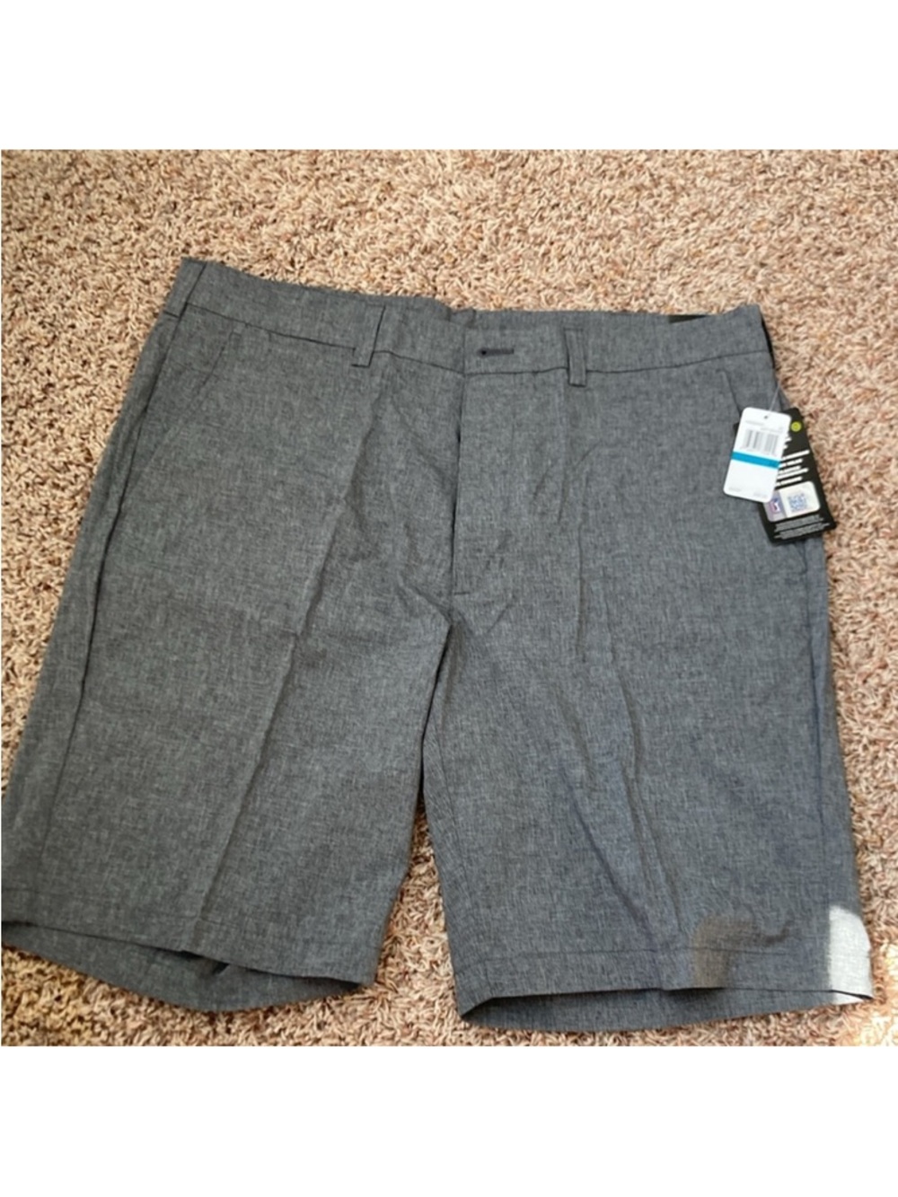 PGA Tour Men's Heather Gray Flat-Front Performance Shorts